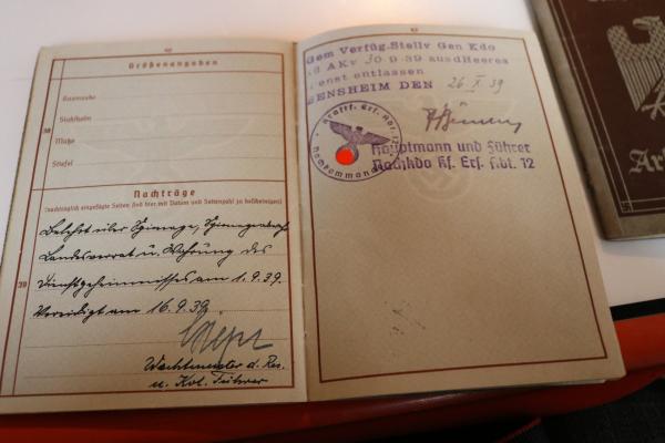 Military record and work book of a soldier